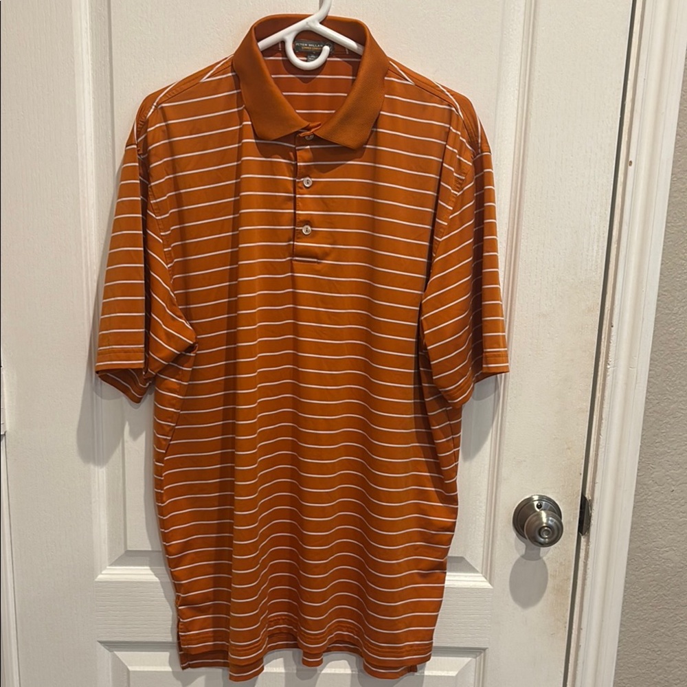 Peter Millar Orange and White Polo Shirt for Casual Wear